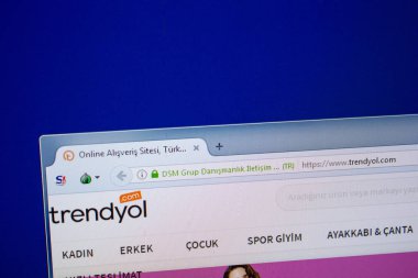 Ryazan, Rusya - 26 Haziran 2018: Trendyol ana web sitesi Pc. Url - Trendyol.com görüntüleme