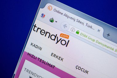 Ryazan, Rusya - 26 Haziran 2018: Trendyol ana web sitesi Pc. Url - Trendyol.com görüntüleme