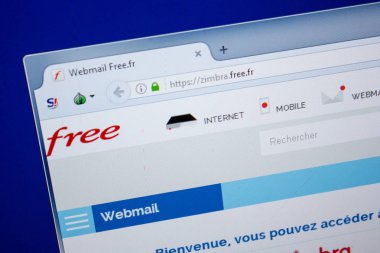 Ryazan, Rusya - 26 Haziran 2018: Zimbra ana web sitesi Pc. Url - Zimbra.free.fr görüntüleme