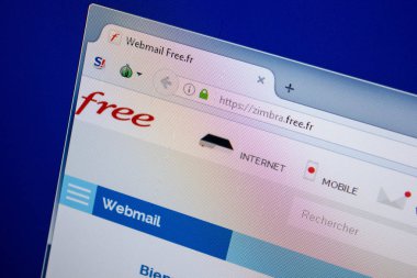 Ryazan, Rusya - 26 Haziran 2018: Zimbra ana web sitesi Pc. Url - Zimbra.free.fr görüntüleme