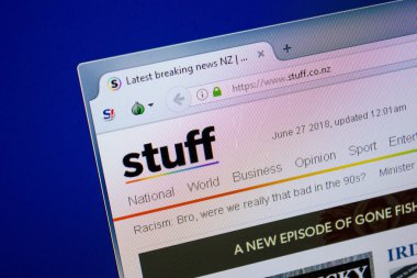 Ryazan, Rusya - 26 Haziran 2018: Ana sayfalar Web sitesi Pc. Url - Stuff.co.nz görüntüleme