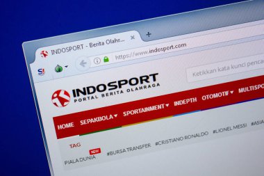 Ryazan, Rusya - 26 Haziran 2018: Indosport ana web sitesi Pc. Url - Indosport.com görüntüleme