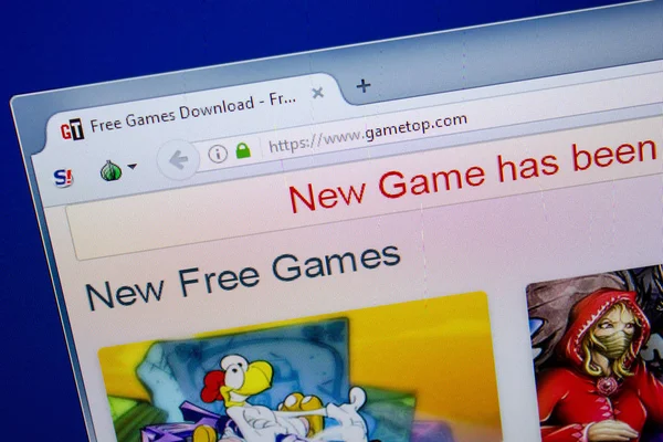 Ryazan, Rusya - 26 Haziran 2018: Gametop ana web sitesi Pc. Url - Gametop.com görüntüleme