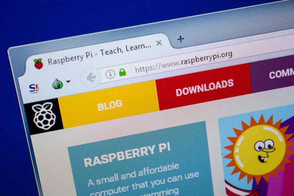 Ryazan Rusia Juni 2018 Situs Web Raspberrypi Layar Url Raspberrypi — Stok Foto