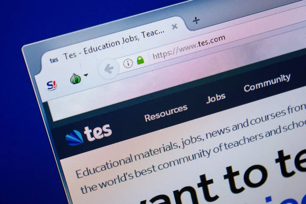 Ryazan, Rusya - 26 Haziran 2018: Tes ana web sitesi Pc. Url - Tes.com görüntüleme