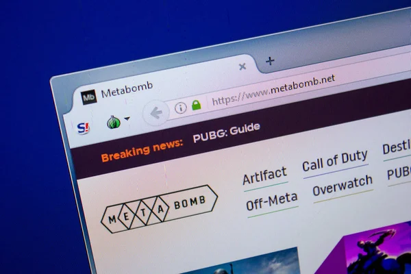 Ryazan Russia June 2018 Homepage Metabomb Website Display Url Metabomb — Stock Photo, Image