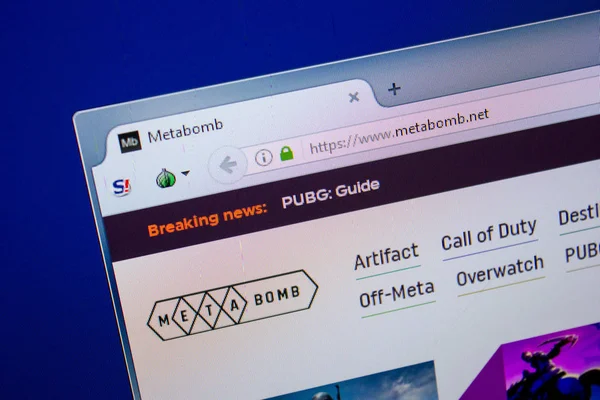 Ryazan, Rusya - 26 Haziran 2018: Metabomb ana web sitesi Pc. Url - Metabomb.net görüntüleme