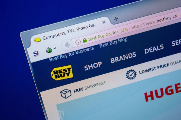 Ryazan, Rusya - 26 Haziran 2018: Bestbuy ana web sitesi Pc. Url - Bestbuy.ca görüntüleme