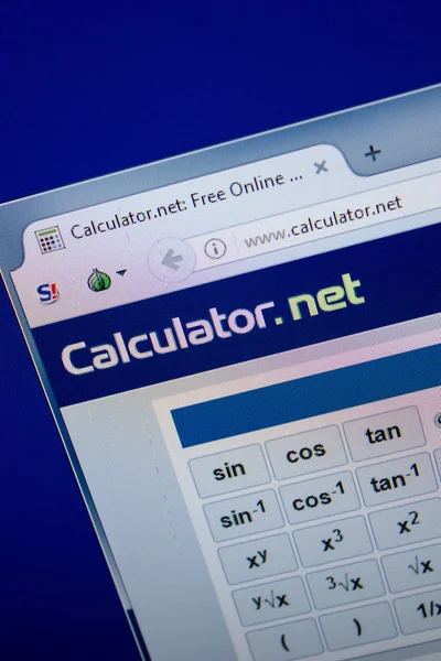 Ryazan, Rusya - 26 Haziran 2018: Hesap makinesi ana web sitesi Pc. Url - Calculator.net görüntüleme
