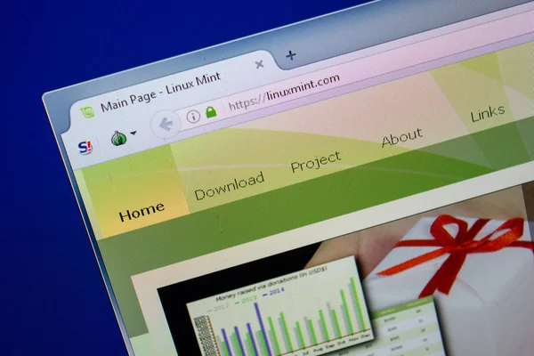 Ryazan, Rusya - 26 Haziran 2018: Linuxmint ana web sitesi Pc. Url - Linuxmint.com görüntüleme