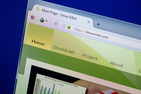 Ryazan Rusya Haziran 2018 Linuxmint Ana Web Sitesi Url Linuxmint — Stok fotoğraf