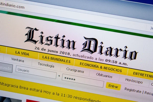 Ryazan, Rusya - 26 Haziran 2018: Listindiario ana web sitesi Pc. Url - Listindiario.com görüntüleme