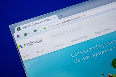 Ryazan, Rusya - 26 Haziran 2018: Jusbrasil ana web sitesi Pc. Url - Jusbrasil.com.br görüntüleme