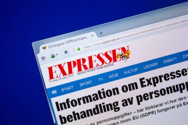 Ryazan, Rusya - 26 Haziran 2018: Web sitesi, ana Expressen Pc. Url - Expressen.se görüntüleme