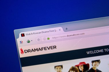 Ryazan, Rusya - 26 Haziran 2018: Dramafever ana web sitesi Pc. Url - Dramafever.com görüntüleme