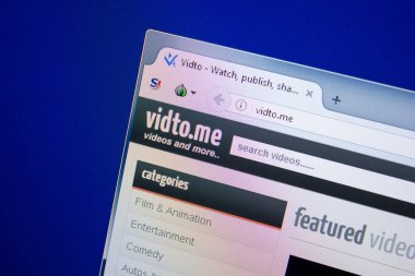 Ryazan, Rusya - 26 Haziran 2018: Vidto ana web sitesi Pc. Url - Vidto.me görüntüleme