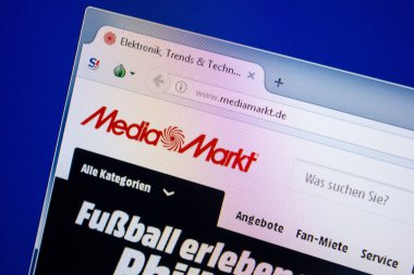 Ryazan, Rusya - 26 Haziran 2018: Mediamarkt ana web sitesi Pc. Url - Mediamarkt.de görüntüleme