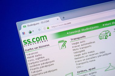 Ryazan, Rusya - 26 Haziran 2018: Ss ana web sitesi Pc. Url - Ss.com görüntüleme