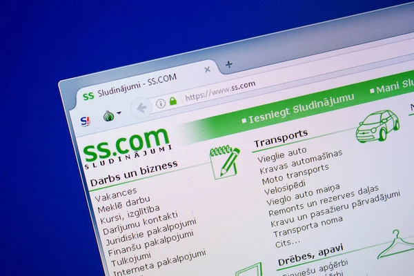 Ryazan, Rusya - 26 Haziran 2018: Ss ana web sitesi Pc. Url - Ss.com görüntüleme