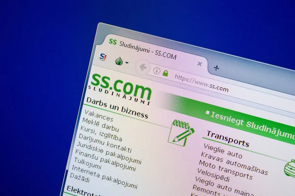 Ryazan, Rusya - 26 Haziran 2018: Ss ana web sitesi Pc. Url - Ss.com görüntüleme
