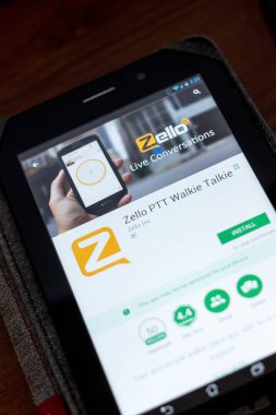 Ryazan, Rusya - 03 Temmuz 2018: Zello BK Walkie Talkie simgesi mobil uygulamalar listesi