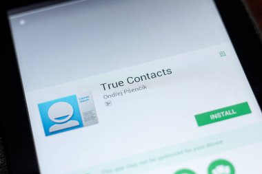 Ryazan, Rusya - 03 Temmuz 2018: Gerçek kişiler simgesini mobil uygulamalar listesi