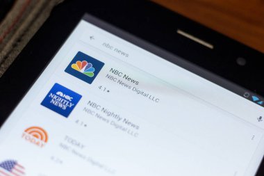 Ryazan, Rusya - 03 Temmuz 2018: Nbc News mobil uygulaması Tablet Pc ekranda