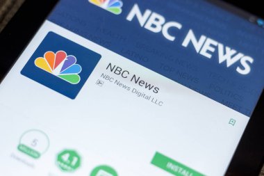 Ryazan, Rusya - 03 Temmuz 2018: Nbc News simgesi mobil uygulamalar listesi