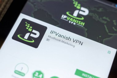 Ryazan, Rusya - 03 Temmuz 2018: Ipvanish Vpn simgesi mobil uygulamalar listesi