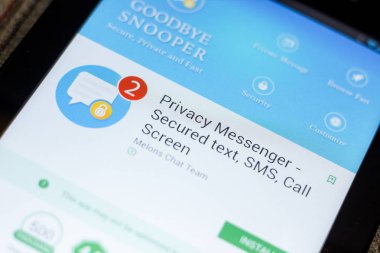 Ryazan, Rusya - 03 Temmuz 2018: Gizlilik Messenger - metin, Sms, arama ekran simgesi mobil uygulamalar listesinden güvenli