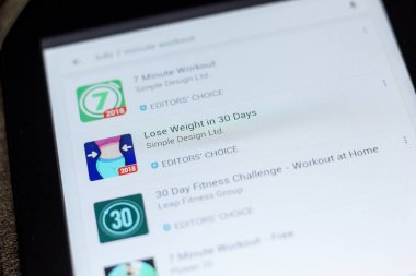 Ryazan, Rusya - 03 Temmuz 2018: Kilo 30 gün mobil App Tablet Pc ekranda