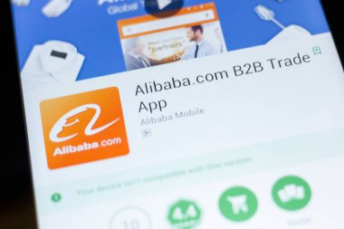 Ryazan, Rusya - 03 Temmuz 2018: Alibabacom B2b Ticaret App simgesi mobil uygulamalar listesi