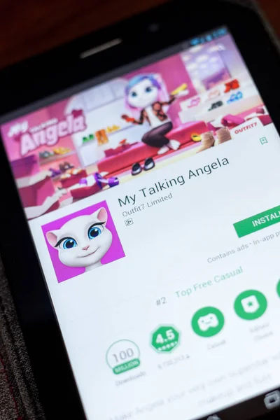 Ryazan Rusia Julio 2018 Talking Angela Icon List Mobile Apps — Foto de Stock
