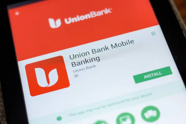 Рязань Россия Июля 2018 Года Значок Union Bank Mobile Banking — стоковое фото