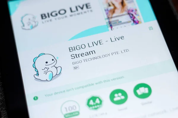 Ryazan, russland - 03. Juli 2018: bigo live - Livestream-Symbol in der Liste der mobilen Apps — Stockbild Ryazan Russland Juli 2018 Bigo Live Livestream Symbol Der Liste — Stockfoto