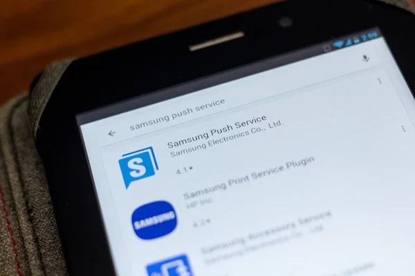 Рязань Россия Июля 2018 Года Мобильное Приложение Samsung Push Service — стоковое фото
