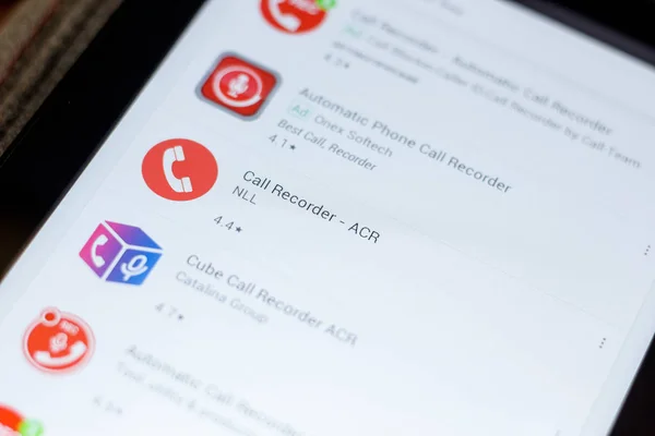 Рязань Россия Июля 2018 Года Call Recorder Мобильное Приложение Acr — стоковое фото