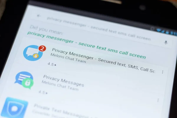 Рязань Россия Июля 2018 Года Privacy Messenger Защищенный Текст Sms — стоковое фото