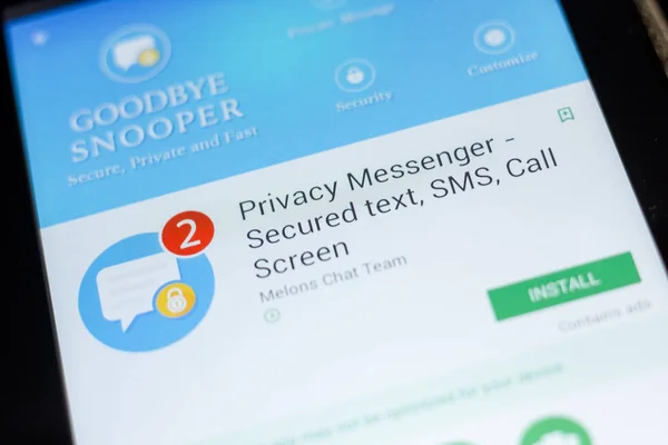 Рязань Россия Июля 2018 Года Privacy Messenger Secure Text Sms — стоковое фото