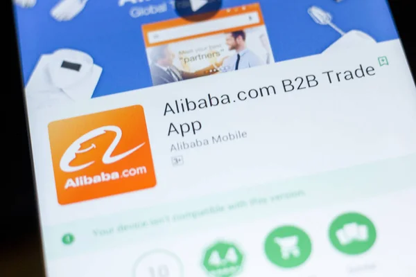 Ryazan Rusia Julio 2018 Alibabacom B2B Trade App Icono Lista — Foto de Stock