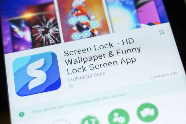 Ryazan, russland - 03. Juli 2018: screen lock - lustiges und sicheres lock screen app icon in der Liste der mobilen apps — Stockbild Ryazan Russland Juli 2018 Screen Lock Lustiges Und Sicheres Lock — Stockfoto