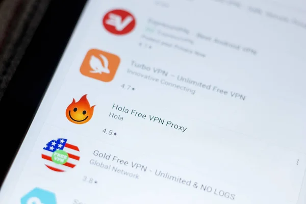 Рязань Россия Июля 2018 Года Hola Free Vpn Proxy Mobile — стоковое фото