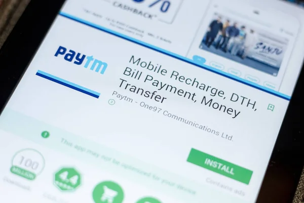 Ryazan Rusia Julio 2018 Paytm Recarga Móvil Dth Pago Factura — Foto de Stock