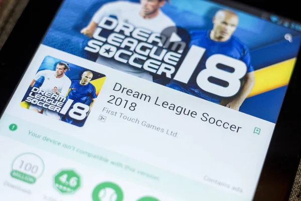 Рязань Россия Июля 2018 Года Иконка Dream League Soccer 2018 — стоковое фото