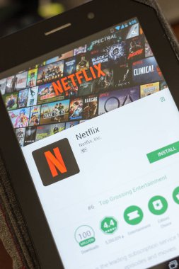 Ryazan, Rusya - 03 Temmuz 2018: Netflix simgesi mobil uygulamalar listesi