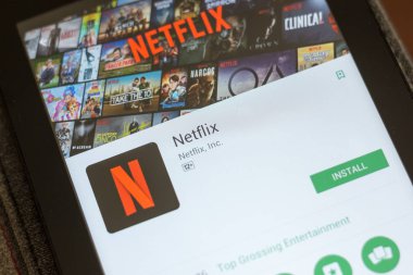 Ryazan, Rusya - 03 Temmuz 2018: Netflix simgesi mobil uygulamalar listesi