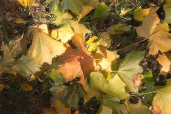 Illustration Des Feuilles Automne Sur Arbre Automne — Photo