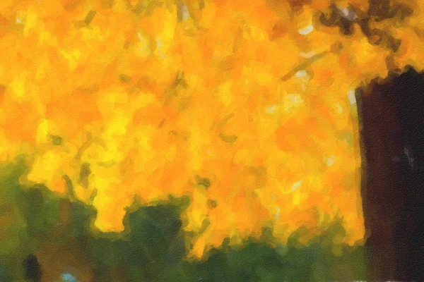 Illustration of autumn leaves on autumn tree