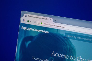 Ryazan, Russia - July 24, 2018: Homepage of Overdrive website on the display of PC. Url - Overdrive.com  clipart