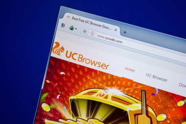 Ryazan, Rusya - 24 Temmuz 2018: Ucweb ana web sitesi Pc. Url - Ucweb.com görüntüleme 